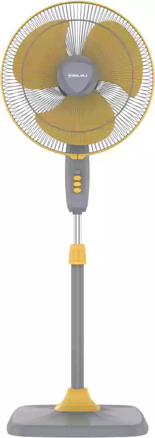 Bajaj Rapido HS Grey & Yellow Pedestal Fan (400mm)